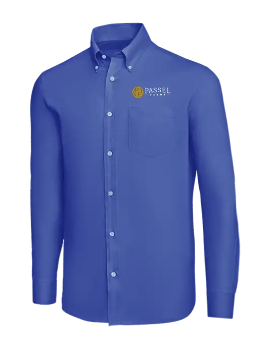 Brooks Brothers Dark Royal Wrinkle-Free Stretch Nailhead Shirt w/Passel Farms Logo