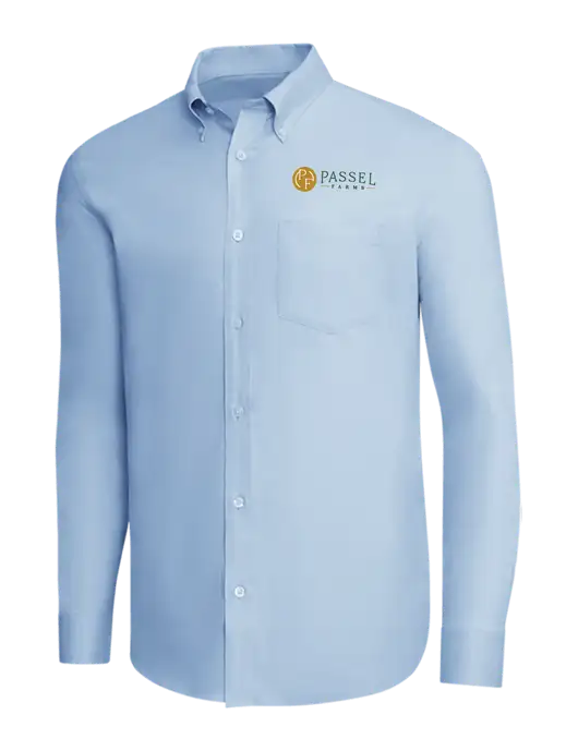 Brooks Brothers Light Blue Wrinkle-Free Stretch Pinpoint Shirt w/Passel Farms Logo