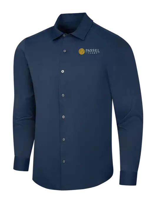 Navy City Stretch Shirt w/Passel Farms Logo