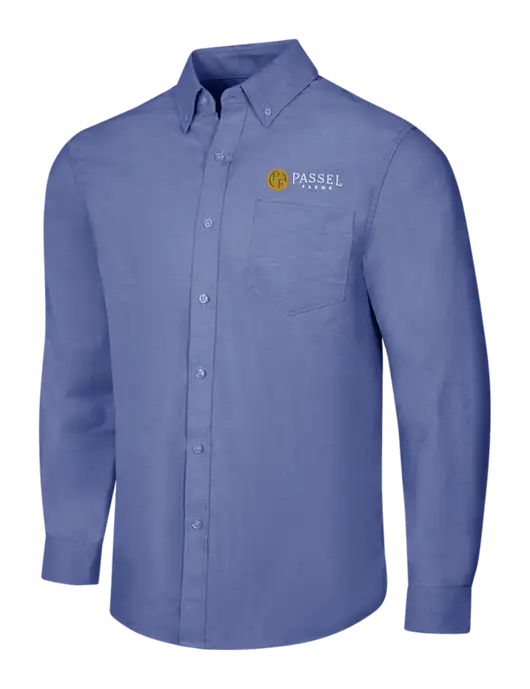 Navy SuperPro Oxford Shirt w/Passel Farms Logo