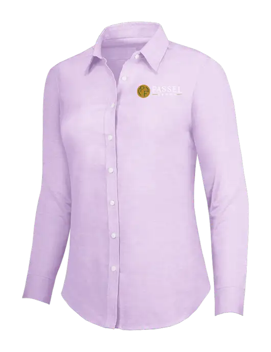 Soft Purple Womens SuperPro Oxford Shirt w/Passel Farms Logo
