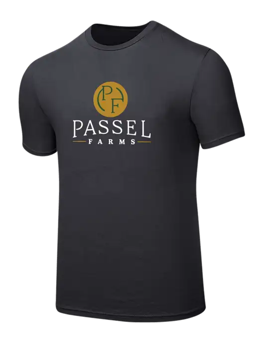 Seriously Soft Charcoal T-Shirt w/Passel Farms Logo