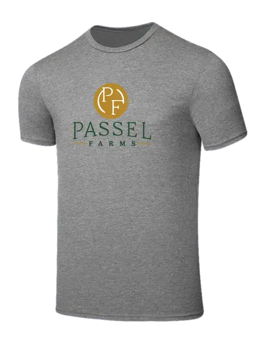 Seriously Soft Grey Frost T-Shirt w/Passel Farms Logo