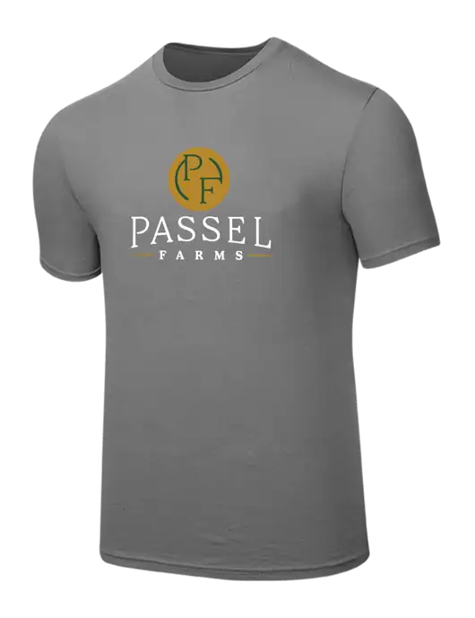 Seriously Soft Medium Grey T-Shirt w/Passel Farms Logo