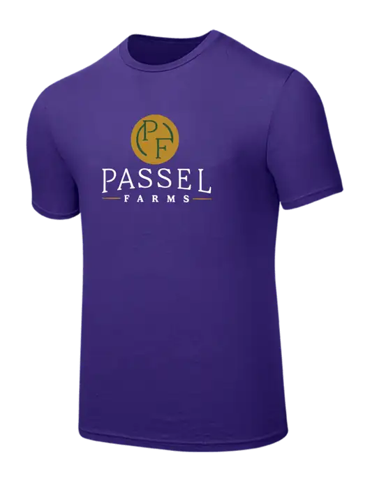 Seriously Soft Purple T-Shirt w/Passel Farms Logo