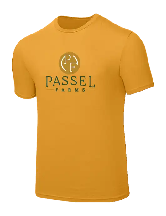 Seriously Soft Yellow Gold T-Shirt w/Passel Farms Logo