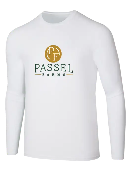 Seriously Soft White Long Sleeve T-Shirt w/Passel Farms Logo
