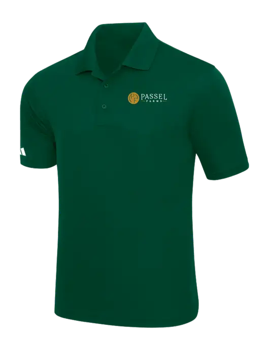 Adidas Dark Green Basic Sport Polo w/Passel Farms Logo