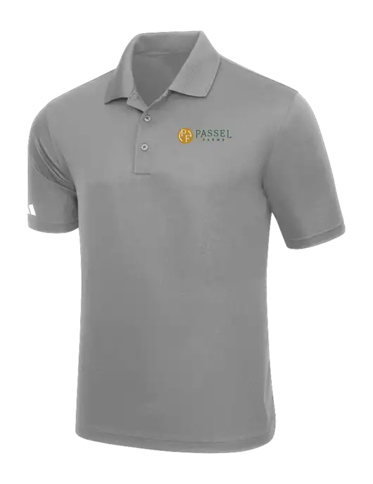 Adidas Light Grey Basic Sport Polo w/Passel Farms Logo