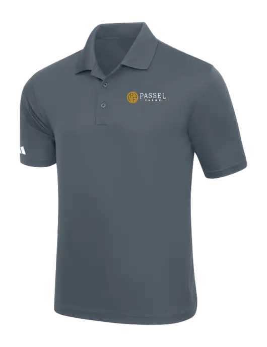 Adidas Medium Grey Basic Sport Polo w/Passel Farms Logo