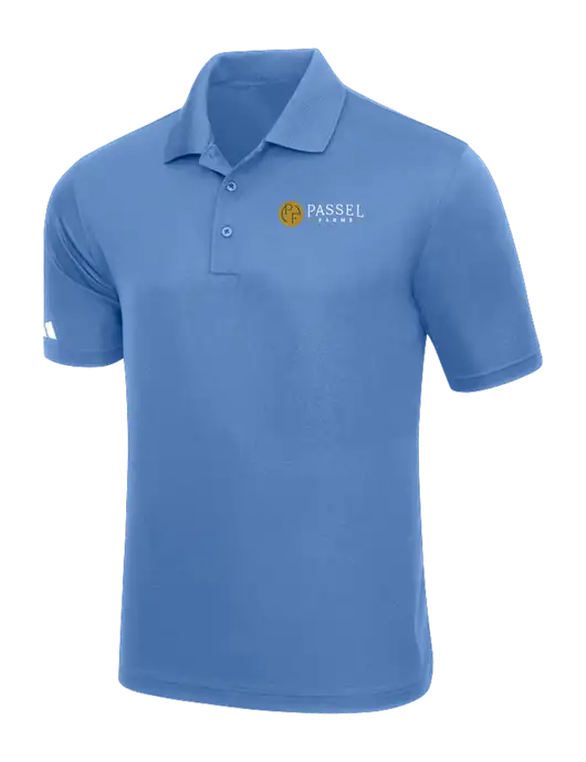 Adidas Carolina Blue Basic Sport Polo w/Passel Farms Logo