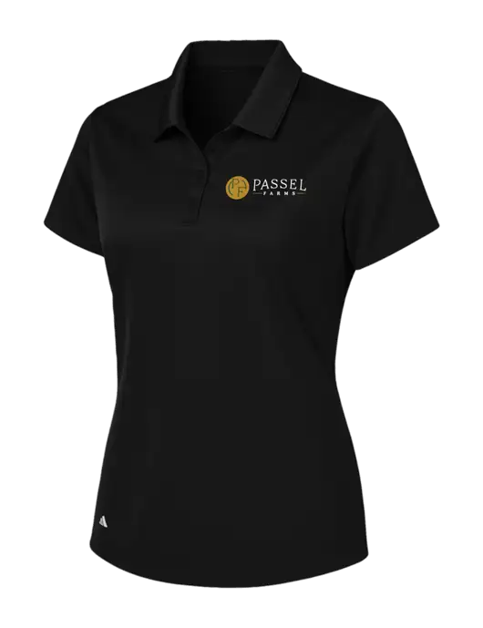 Adidas Black Womens Basic Sport Polo w/Passel Farms Logo