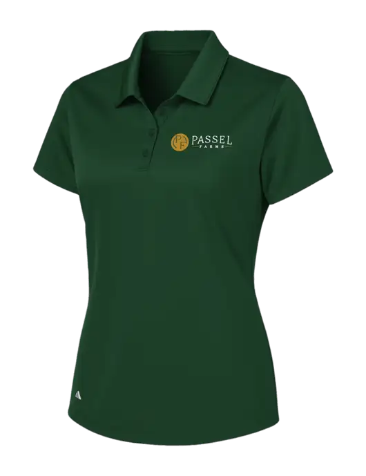 Adidas Dark Green Womens Basic Sport Polo w/Passel Farms Logo