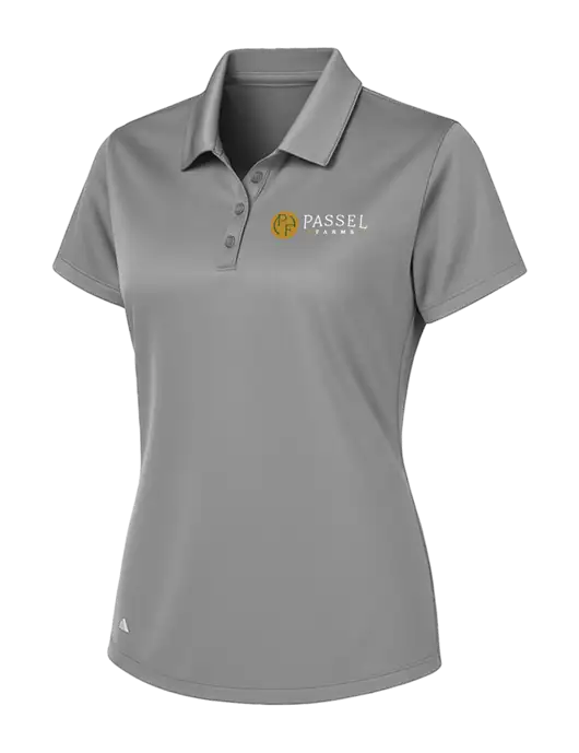 Adidas Light Grey Womens Basic Sport Polo w/Passel Farms Logo