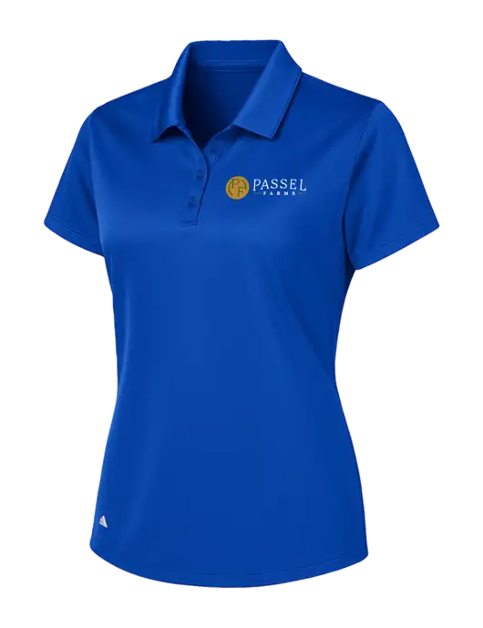 Adidas Royal Womens Basic Sport Polo w/Passel Farms Logo