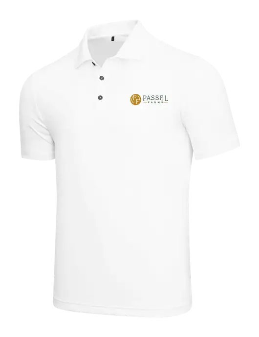 Adidas White  Performance Polo w/Passel Farms Logo