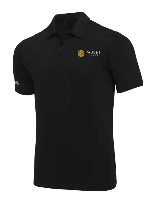 Adidas Black Ultimate Solid Polo w/Passel Farms Logo