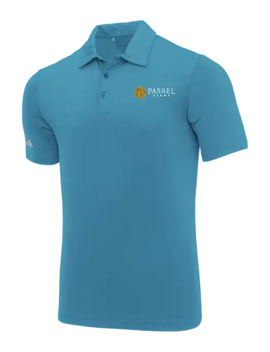 Adidas Sapphire Blue Ultimate Solid Polo w/Passel Farms Logo