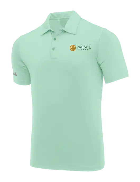 Adidas Very Light Green Ultimate Solid Polo w/Passel Farms Logo