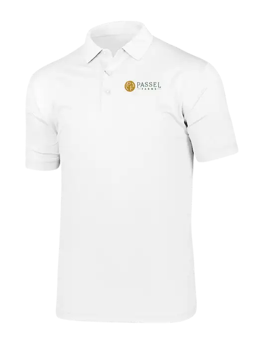 Callaway Vibrant Bright White Ventilated Polo w/Passel Farms Logo