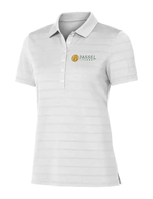 Callaway Womens Bright White Ventilated Polo w/Passel Farms Logo