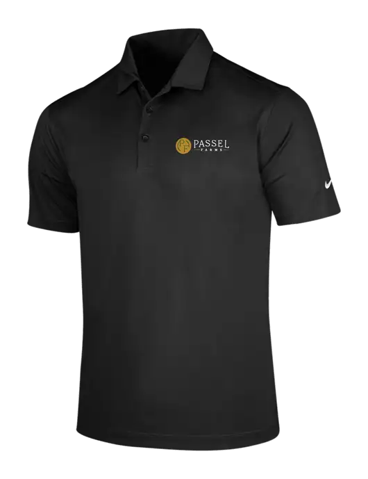 NIKE Black Dri-Fit Vertical Mesh Polo w/Passel Farms Logo