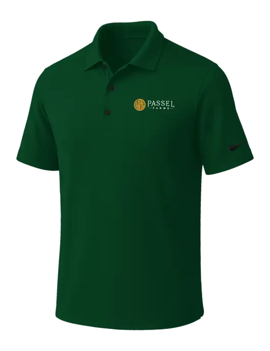 NIKE Dark Green Dri-Fit Micro Pique Polo w/Passel Farms Logo