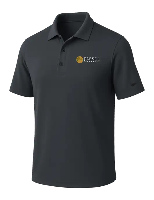 NIKE Dark Grey Dri-Fit Micro Pique Polo w/Passel Farms Logo