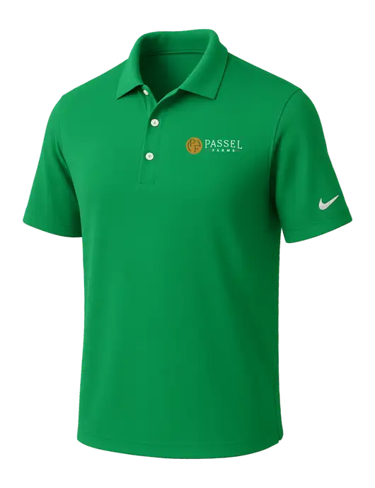 NIKE Kelly Green Dri-Fit Micro Pique Polo w/Passel Farms Logo