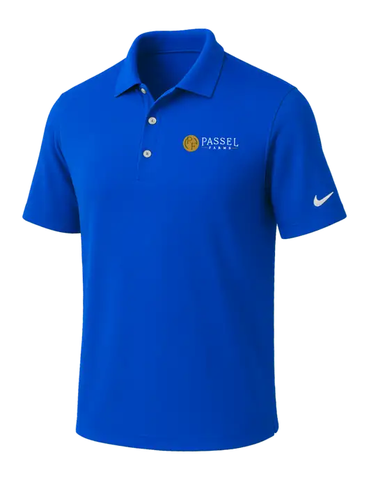 NIKE Royal Dri-Fit Micro Pique Polo w/Passel Farms Logo