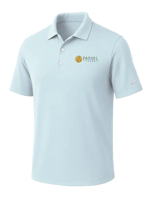 NIKE Very Light Blue Dri-Fit Micro Pique Polo w/Passel Farms Logo