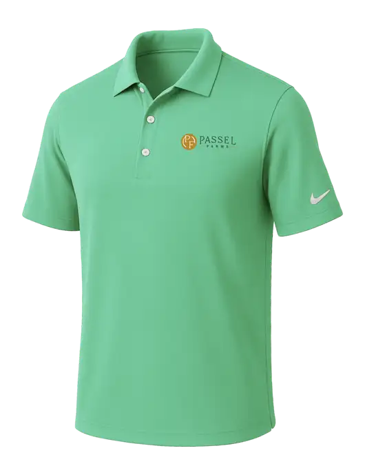 NIKE Very Light Green Dri-Fit Micro Pique Polo w/Passel Farms Logo
