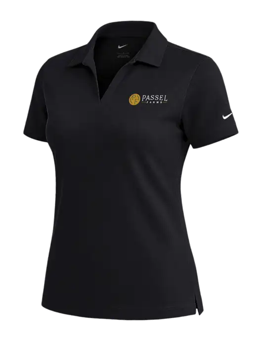 NIKE Black Womens Dri-Fit Micro Pique Polo w/Passel Farms Logo