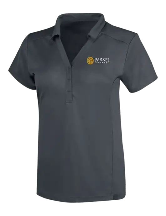 OGIO Dark Grey Womens Framework Polo w/Passel Farms Logo