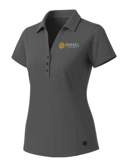 OGIO Womens Medium Grey ONYX Polo w/Passel Farms Logo