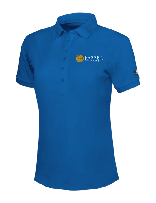 OGIO Womens Royal Blue Jewel Polo w/Passel Farms Logo