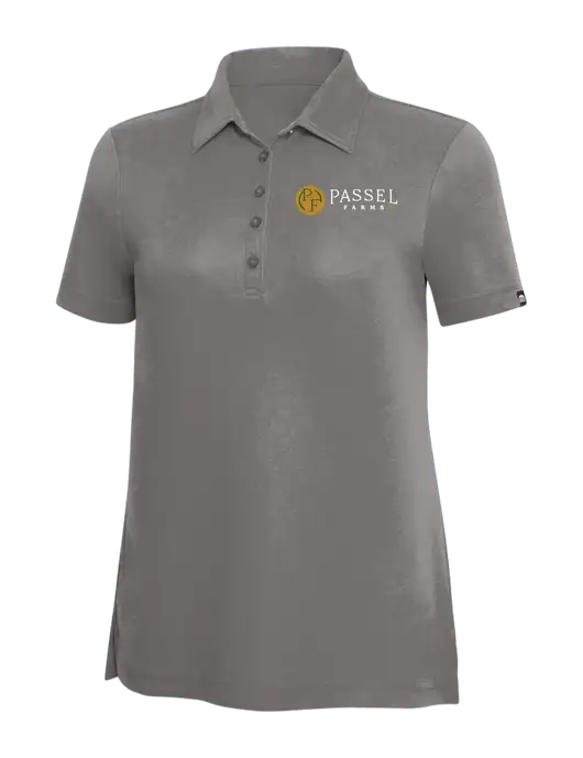 TravisMathew Grey Solid Womens Oceanside Polo w/Passel Farms Logo