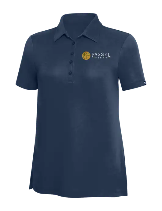 TravisMathew Navy Solid Womens Oceanside Polo w/Passel Farms Logo