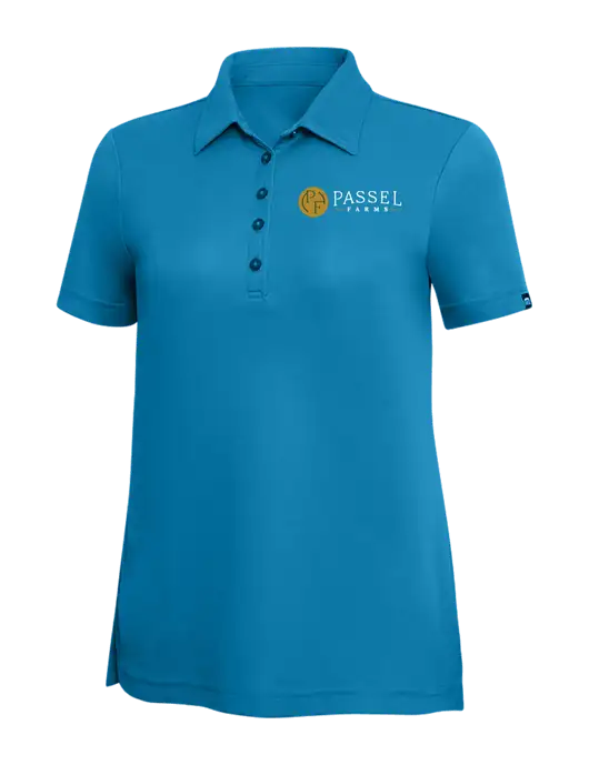 TravisMathew Sapphire Solid Womens Oceanside Polo w/Passel Farms Logo