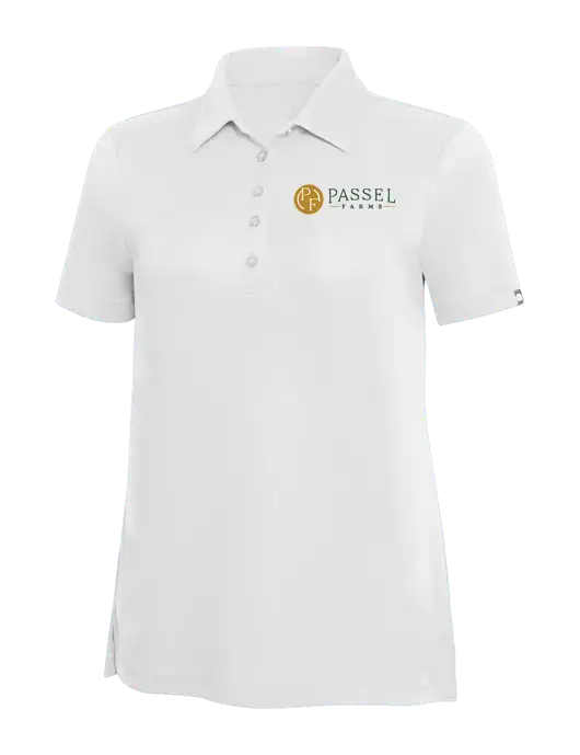 TravisMathew White Solid Womens Oceanside Polo w/Passel Farms Logo