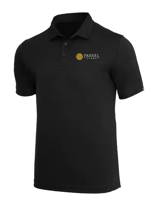 TravisMathew Black Coto Performance Polo w/Passel Farms Logo