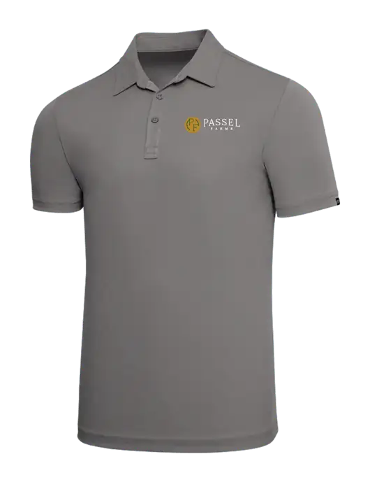 TravisMathew Grey Solid Oceanside Polo w/Passel Farms Logo