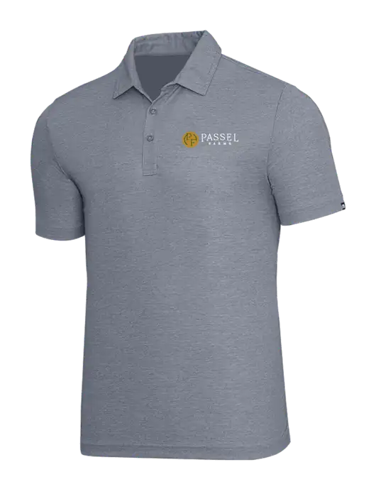 TravisMathew Navy Heather Oceanside Polo w/Passel Farms Logo