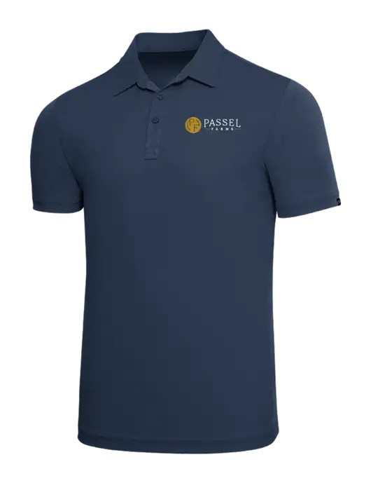 TravisMathew Navy Solid Oceanside Polo w/Passel Farms Logo