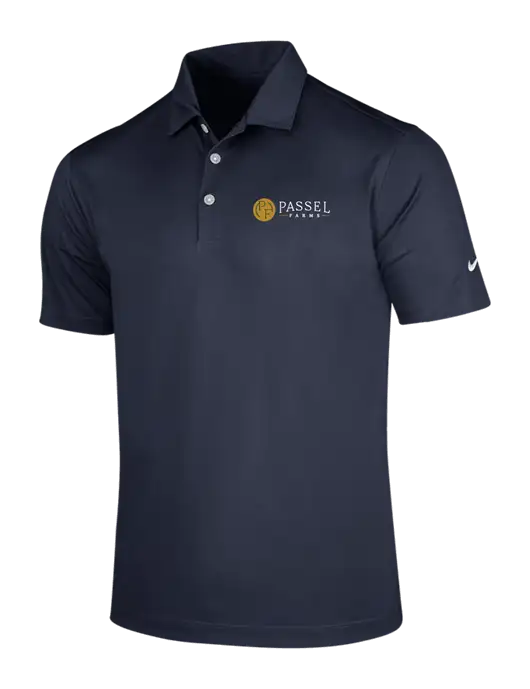 NIKE Dark Navy Dri-Fit Vertical Mesh Polo w/Passel Farms Logo
