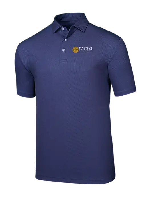 Callaway Birdseye Navy Polo w/Passel Farms Logo