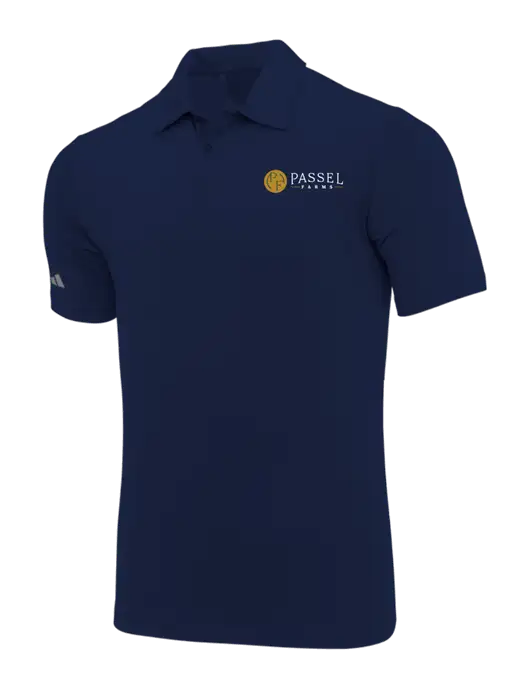 Adidas Navy Blue Ultimate Solid Polo w/Passel Farms Logo