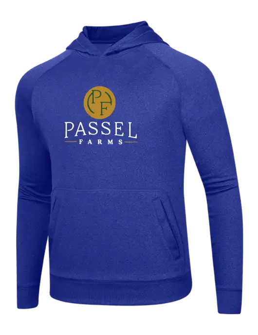 Tech True Royal Fleece Hooded Sweatshirt w/Passel Farms Logo