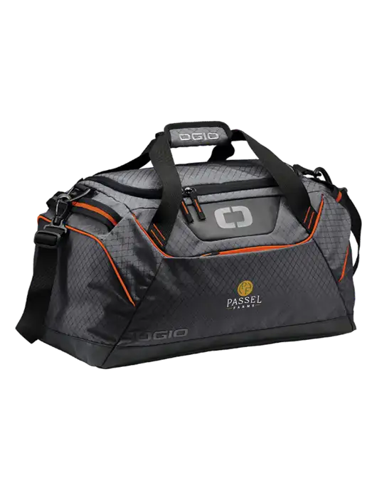 OGIO Tarmac/Orange Catalyst Duffle
 w/Passel Farms Logo