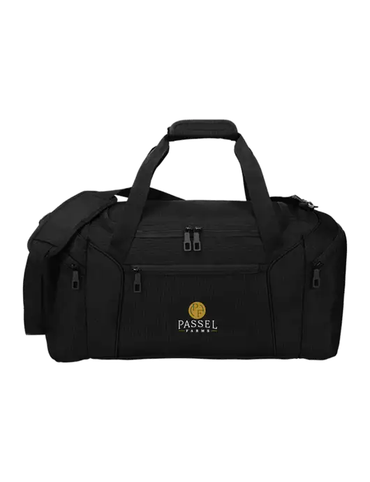 Slim & Lite Black Duffel    w/Passel Farms Logo